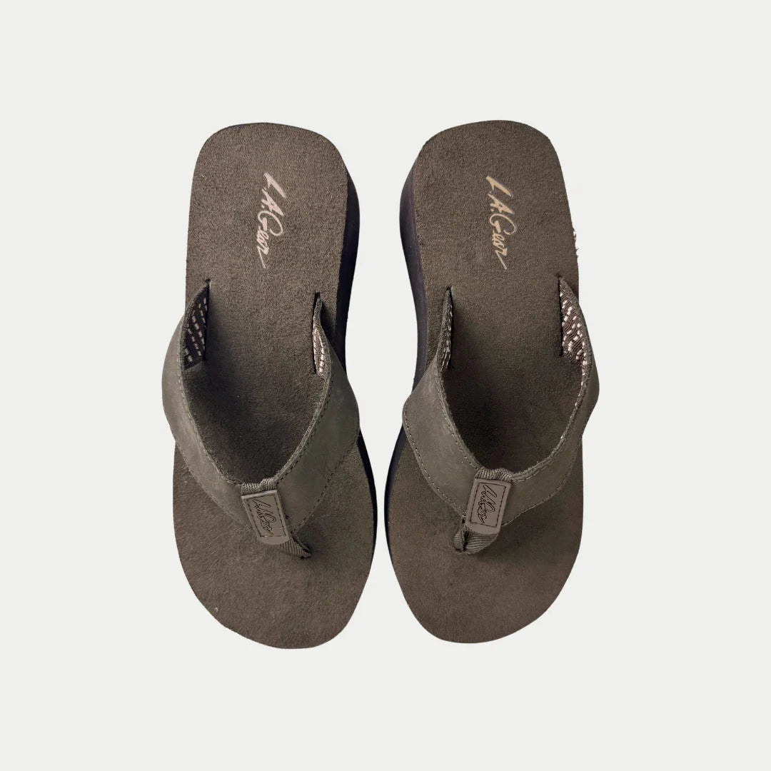 LA Gear Women’s Malibu Flip-Flop | Brown Wedge - P's One-Stop Shop 