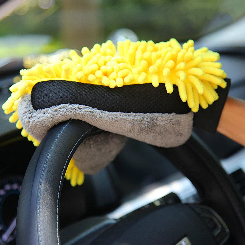 Large Microfiber Car Wash Mitt Waterproof Chenille Gloves Thick Car Cleaning Mitt Wax Detailing Auto Care Double-faced Glove - P's One-Stop Shop 