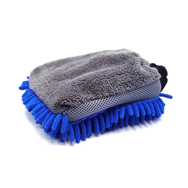 Large Microfiber Car Wash Mitt Waterproof Chenille Gloves Thick Car Cleaning Mitt Wax Detailing Auto Care Double-faced Glove - P's One-Stop Shop 