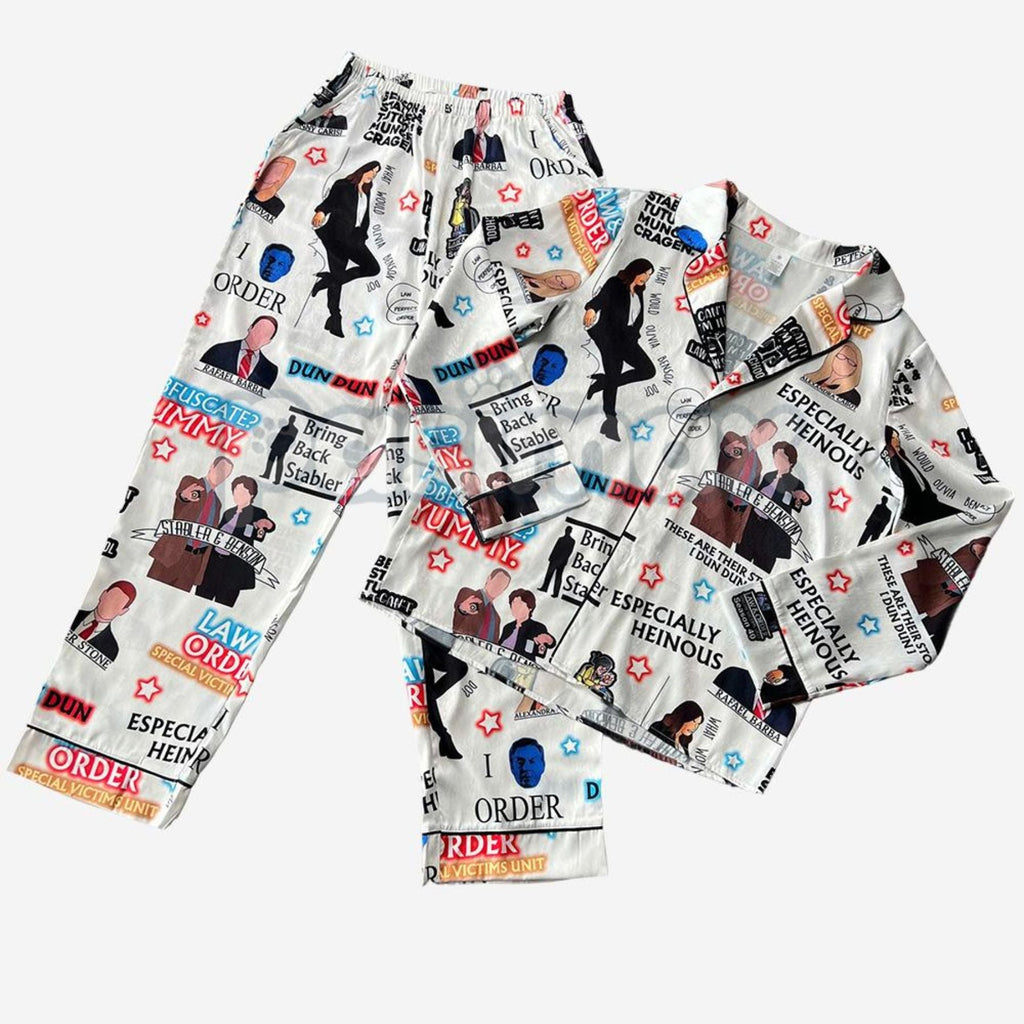 Law & Order Pajamas Set - Movie Christmas Sleepwear for Women, Comfortable Loungewear, Holiday Gift - P's One-Stop Shop 