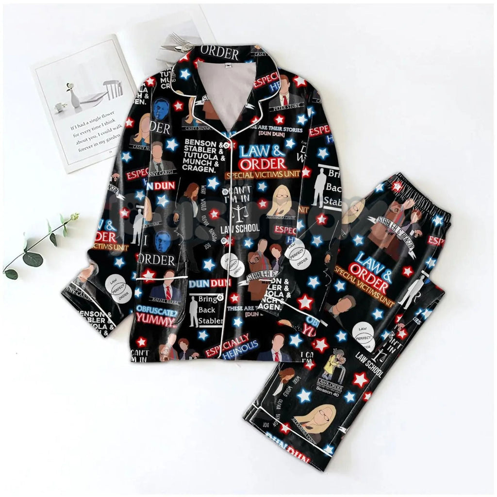 Law & Order Pajamas Set - Movie Christmas Sleepwear for Women, Comfortable Loungewear, Holiday Gift - P's One-Stop Shop 