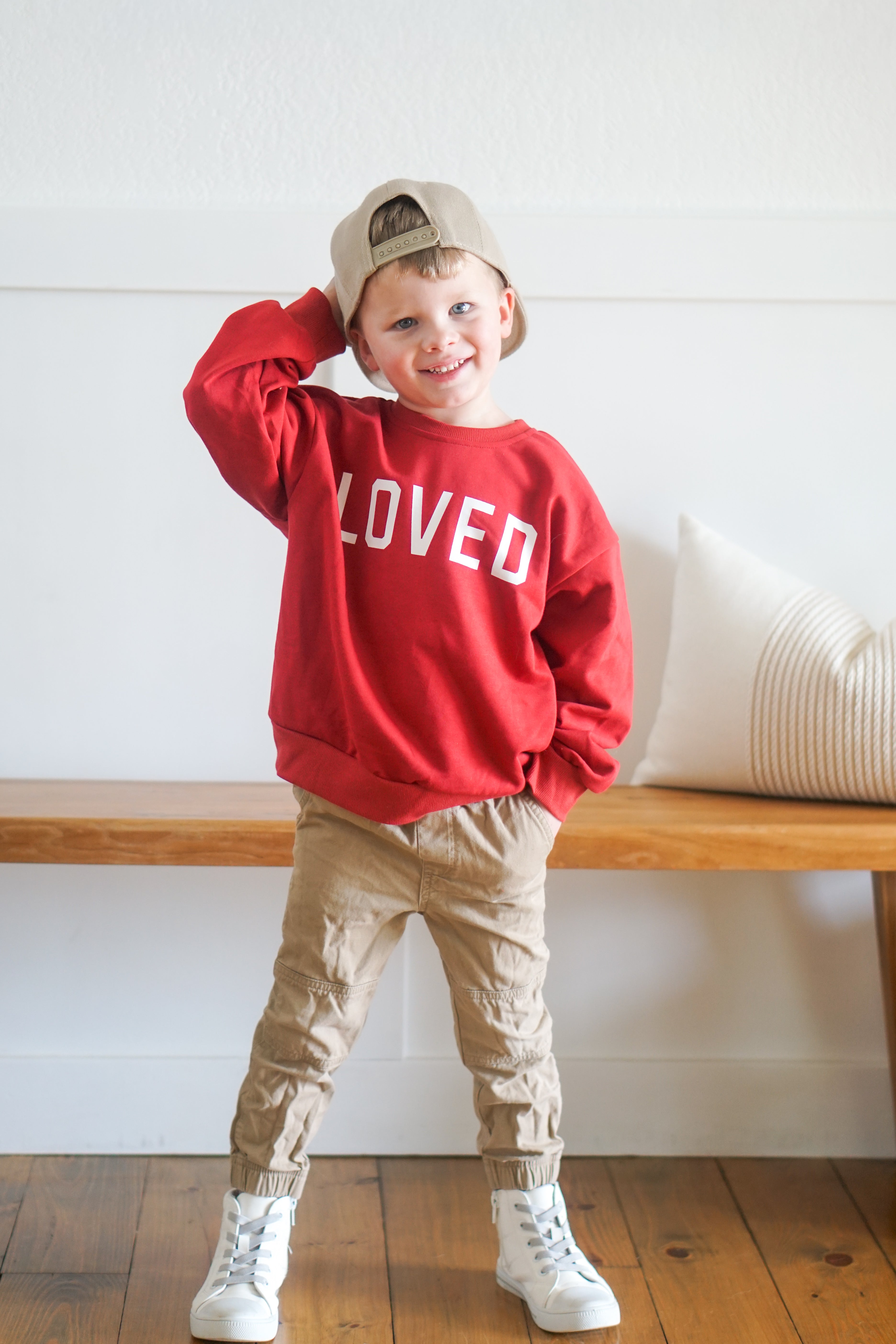 Loved Crewneck Sweatshirt - Red or Pink - P's One-Stop Shop 
