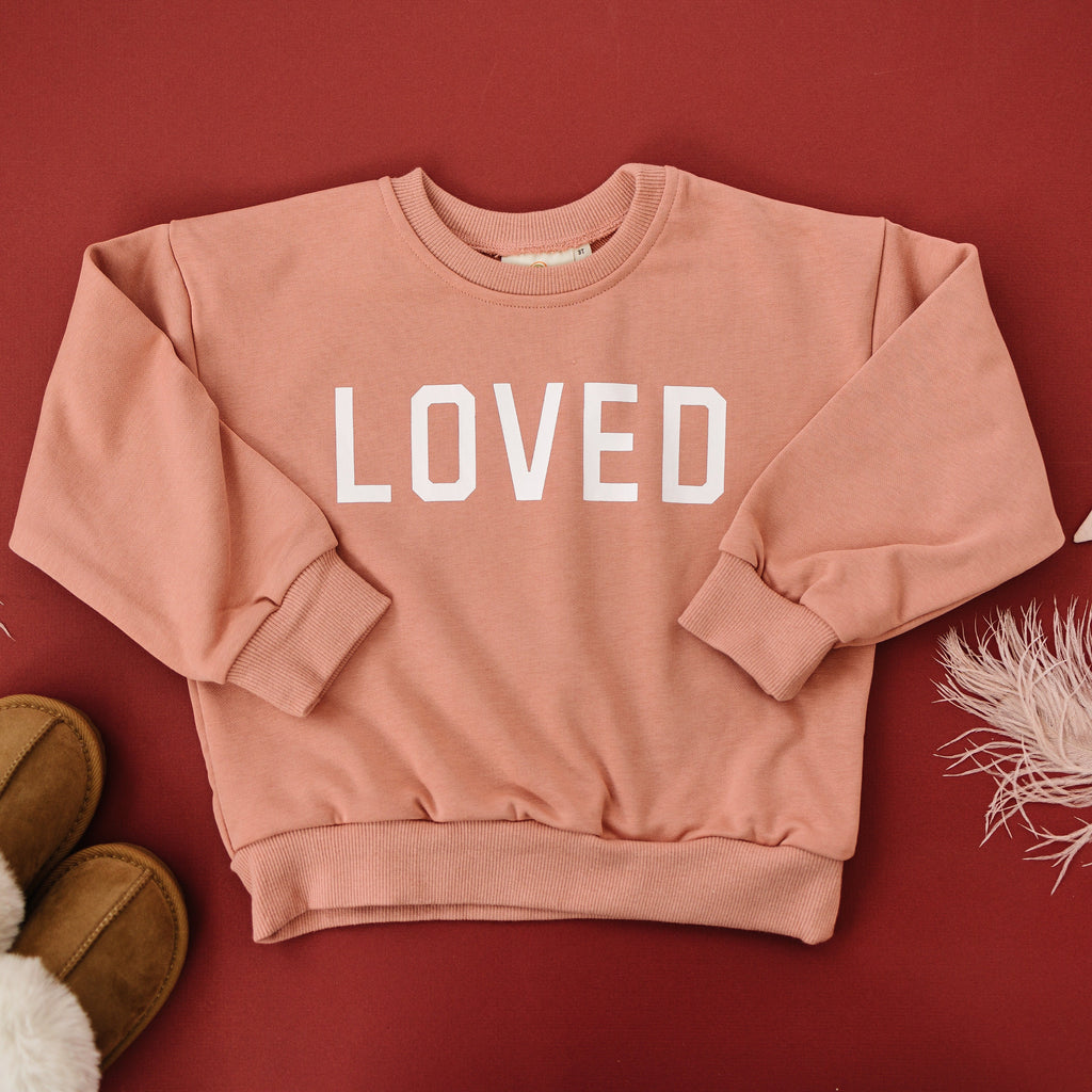 Loved Crewneck Sweatshirt - Red or Pink - P's One-Stop Shop 