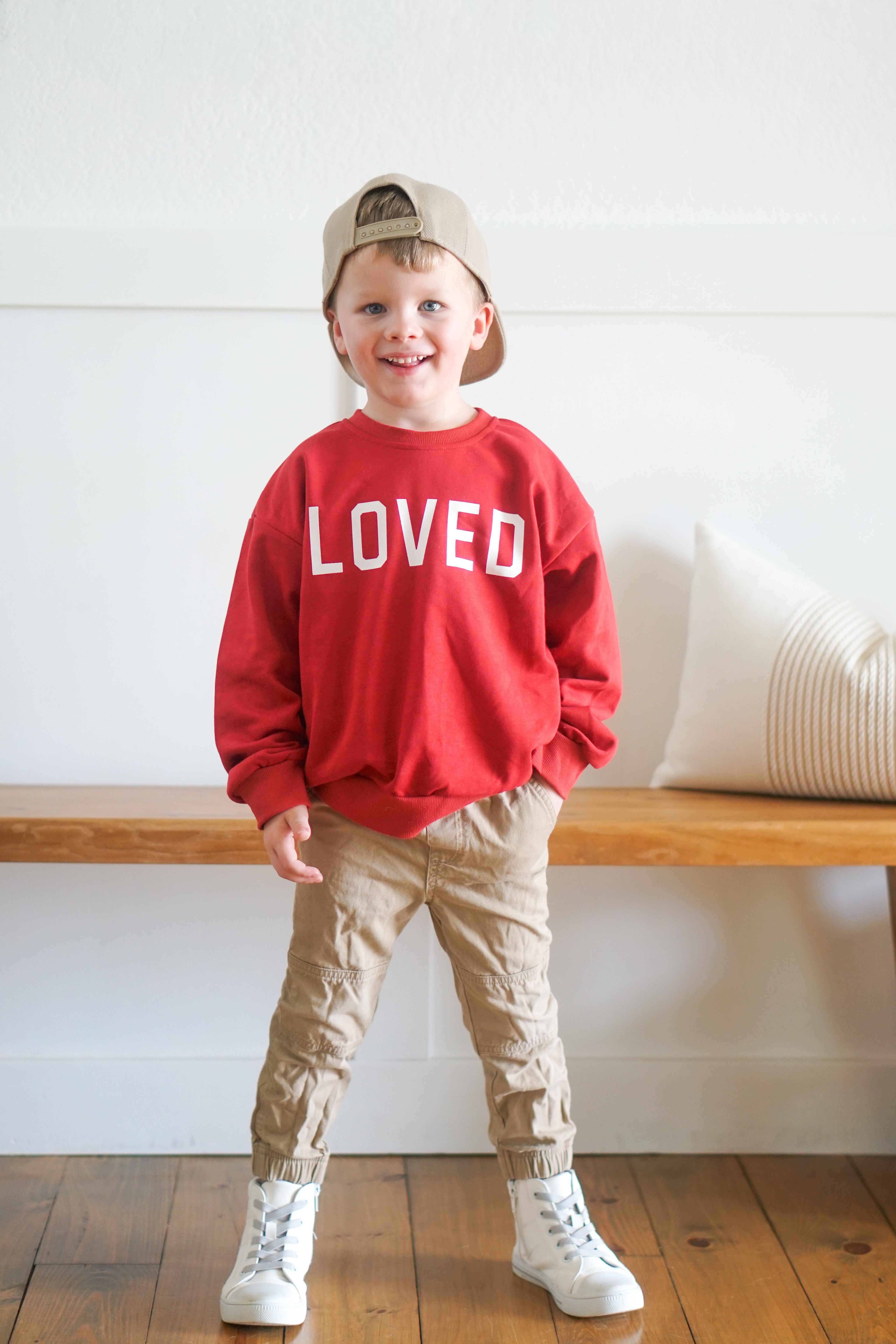 Loved Crewneck Sweatshirt - Red or Pink - P's One-Stop Shop 