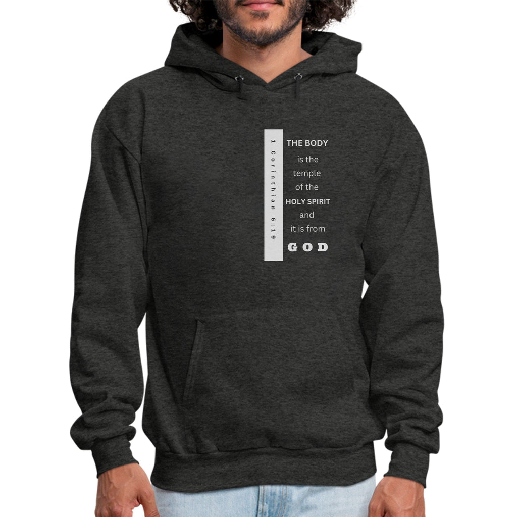 Mens Graphic Hoodie - the Body is the Temple of the Holy Spirit - P's One-Stop Shop 