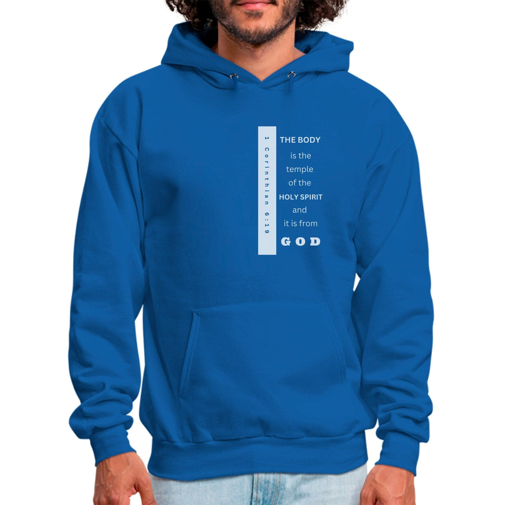 Mens Graphic Hoodie - the Body is the Temple of the Holy Spirit - P's One-Stop Shop 