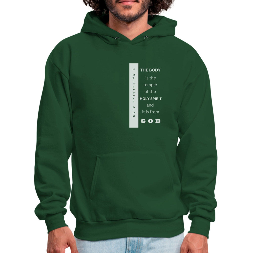 Mens Graphic Hoodie - the Body is the Temple of the Holy Spirit - P's One-Stop Shop 