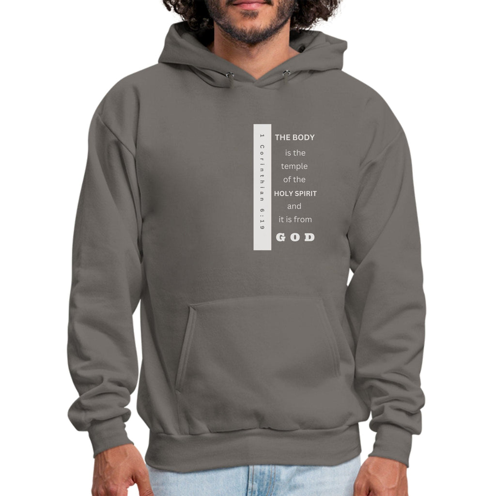 Mens Graphic Hoodie - the Body is the Temple of the Holy Spirit - P's One-Stop Shop 