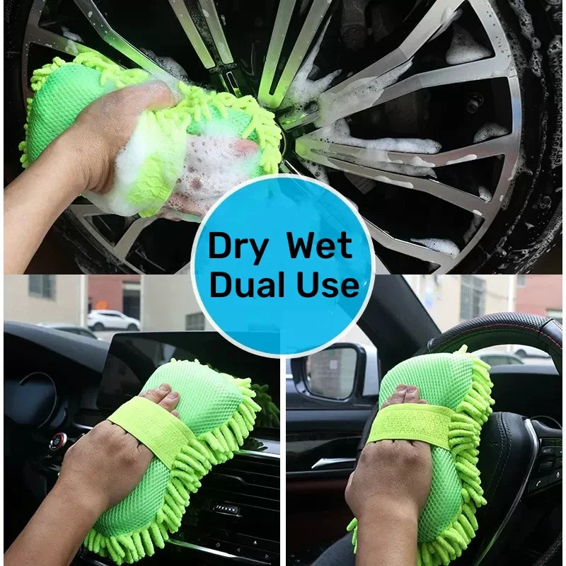 Microfiber Car Washer Sponge Cleaning Car Care Detailing Brushes Washing Towel Auto Gloves Styling Accessories - P's One-Stop Shop 