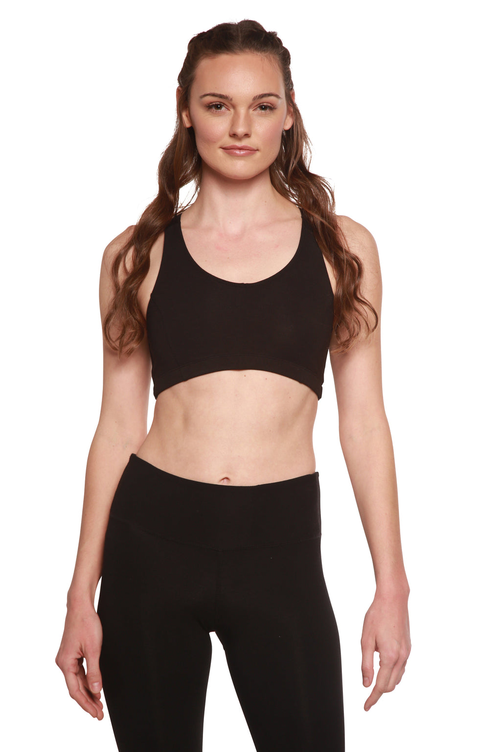 New Women's Bamboo Padded Sports Bra in Black - P's One-Stop Shop 