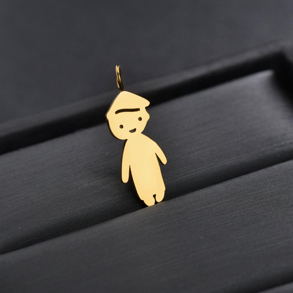 Personalized Boy Girl Kids Pendant Necklace Women Child Engraved Name Date Family Jewelry - P's One-Stop Shop 