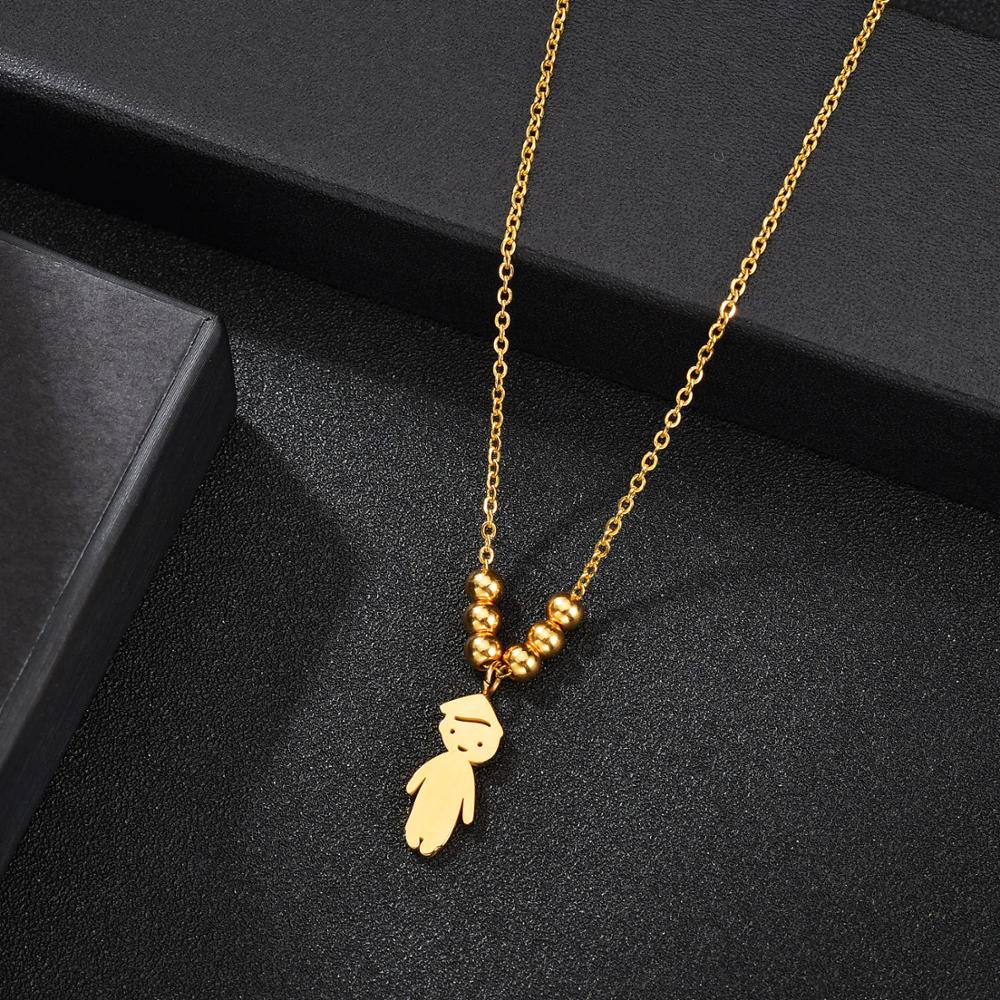 Personalized Boy Girl Kids Pendant Necklace Women Child Engraved Name Date Family Jewelry - P's One-Stop Shop 