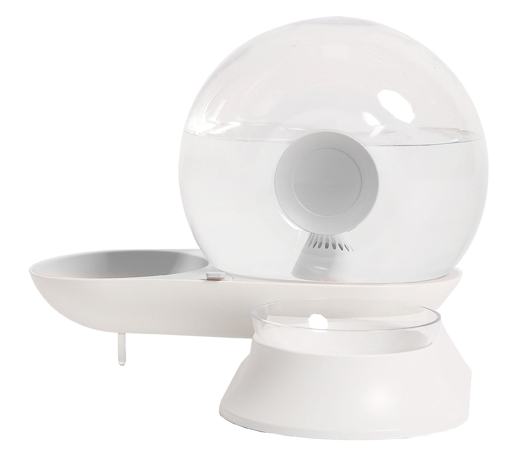Pet Life ® 'Auto-Myst' Snail Shaped 2-in-1 Automated Gravity Pet Filtered Water Dispenser and Food Bowl - P's One-Stop Shop 