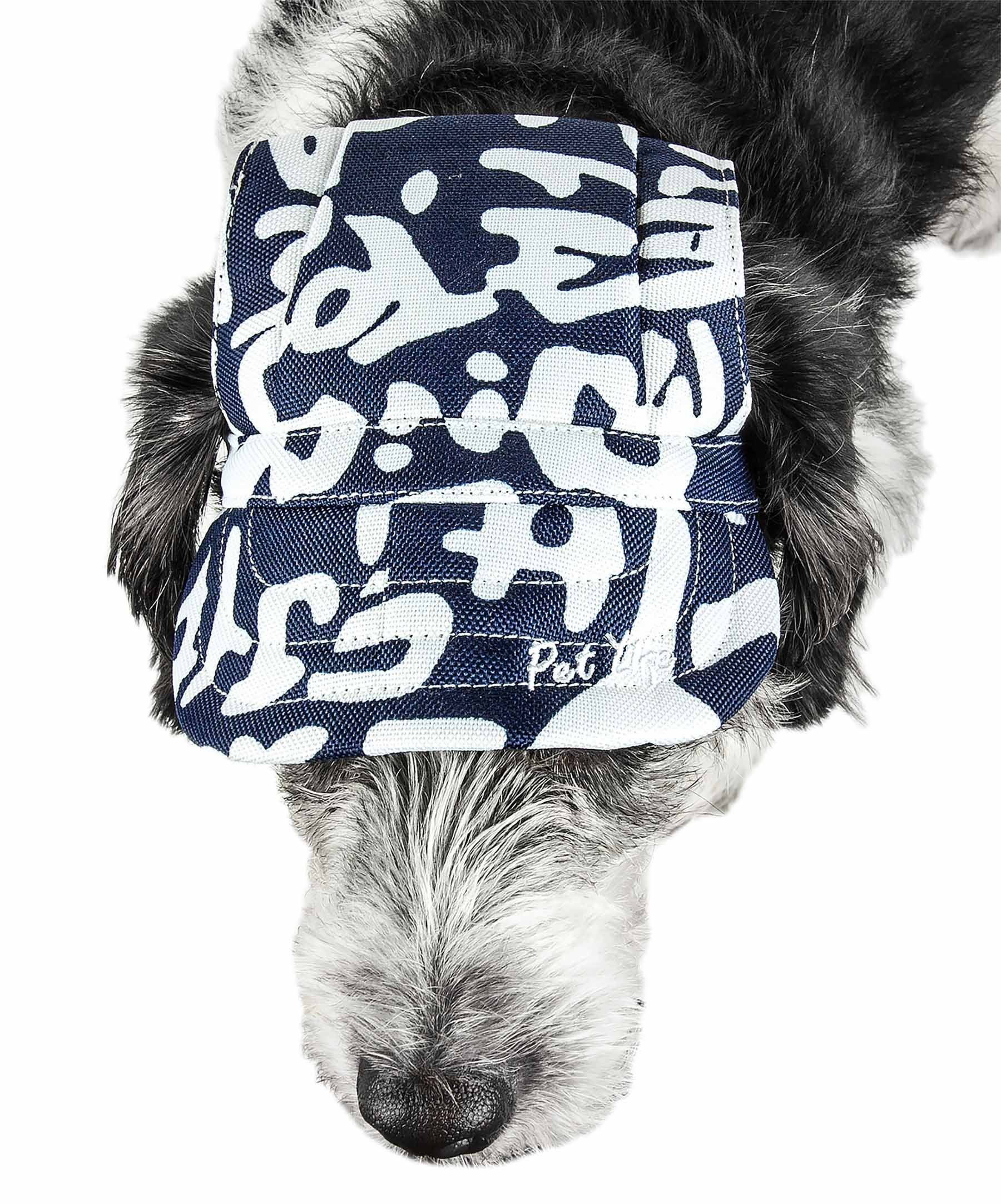 Pet Life ®  'Bone Cappa' Graffiti Sculptured Uv Protectant Adjustable Fashion Dog Hat Cap - P's One-Stop Shop 
