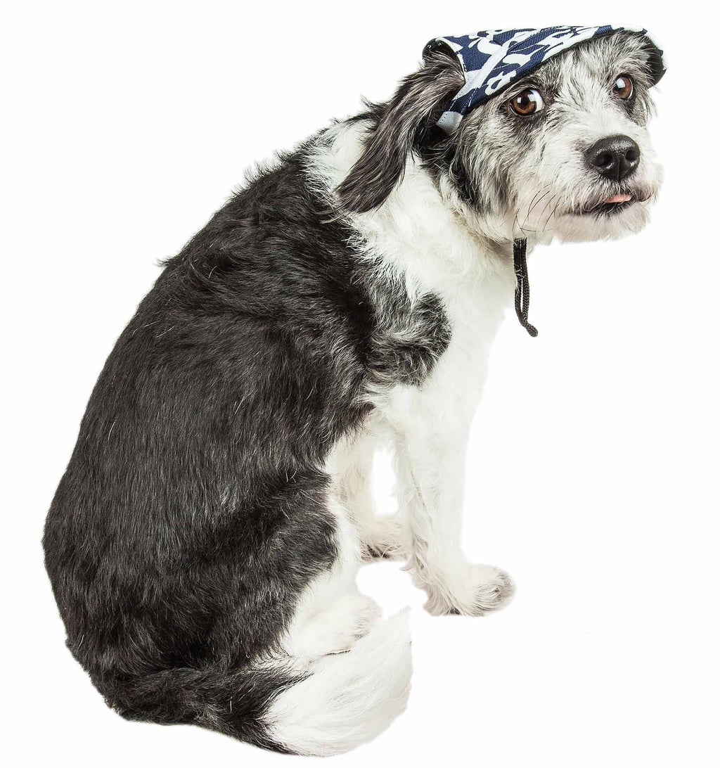 Pet Life ®  'Bone Cappa' Graffiti Sculptured Uv Protectant Adjustable Fashion Dog Hat Cap - P's One-Stop Shop 