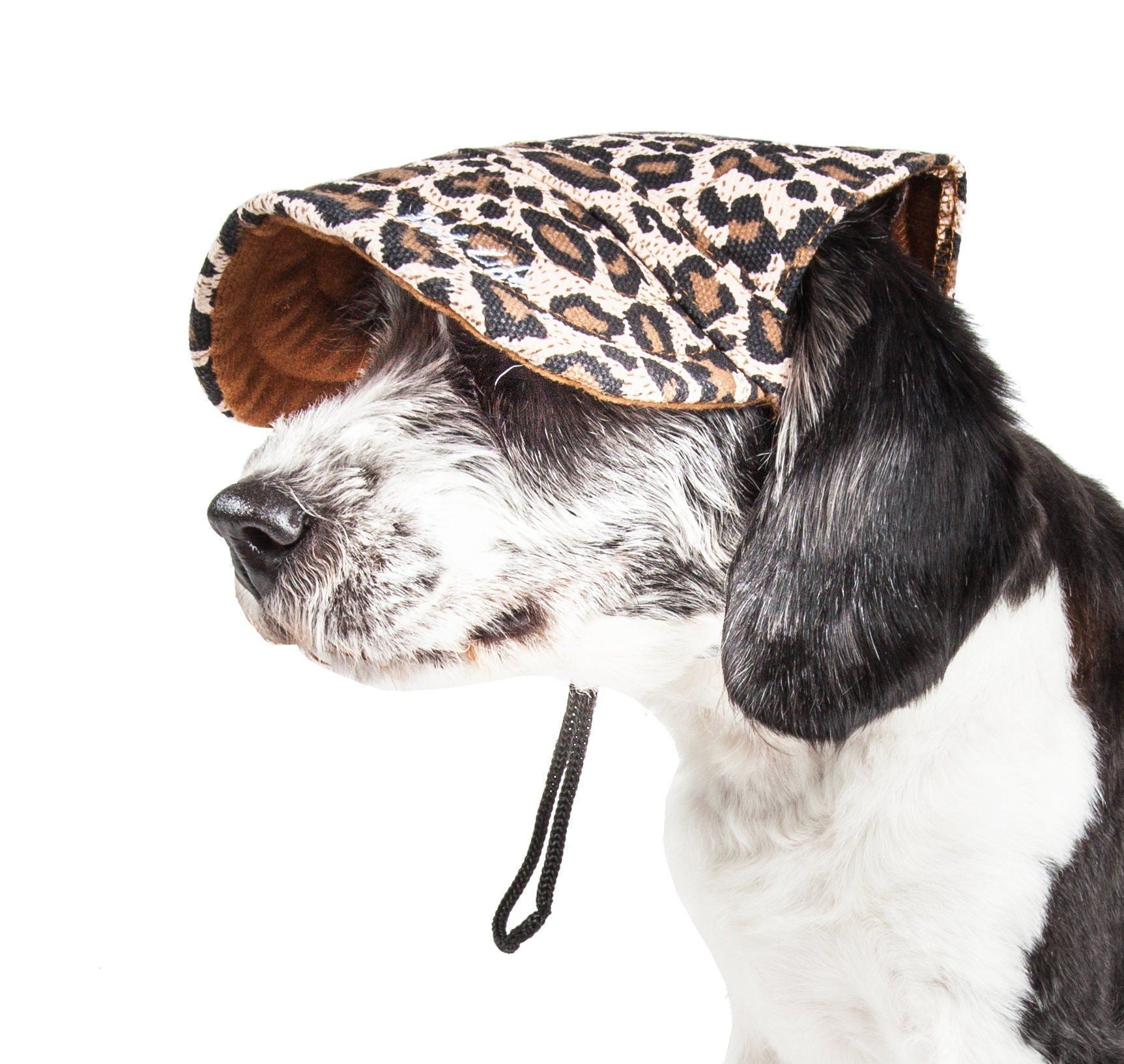 Pet Life ®  'Cheetah Bonita' Cheetah Patterned Uv Protectant Adjustable Fashion Dog Hat Cap - P's One-Stop Shop 