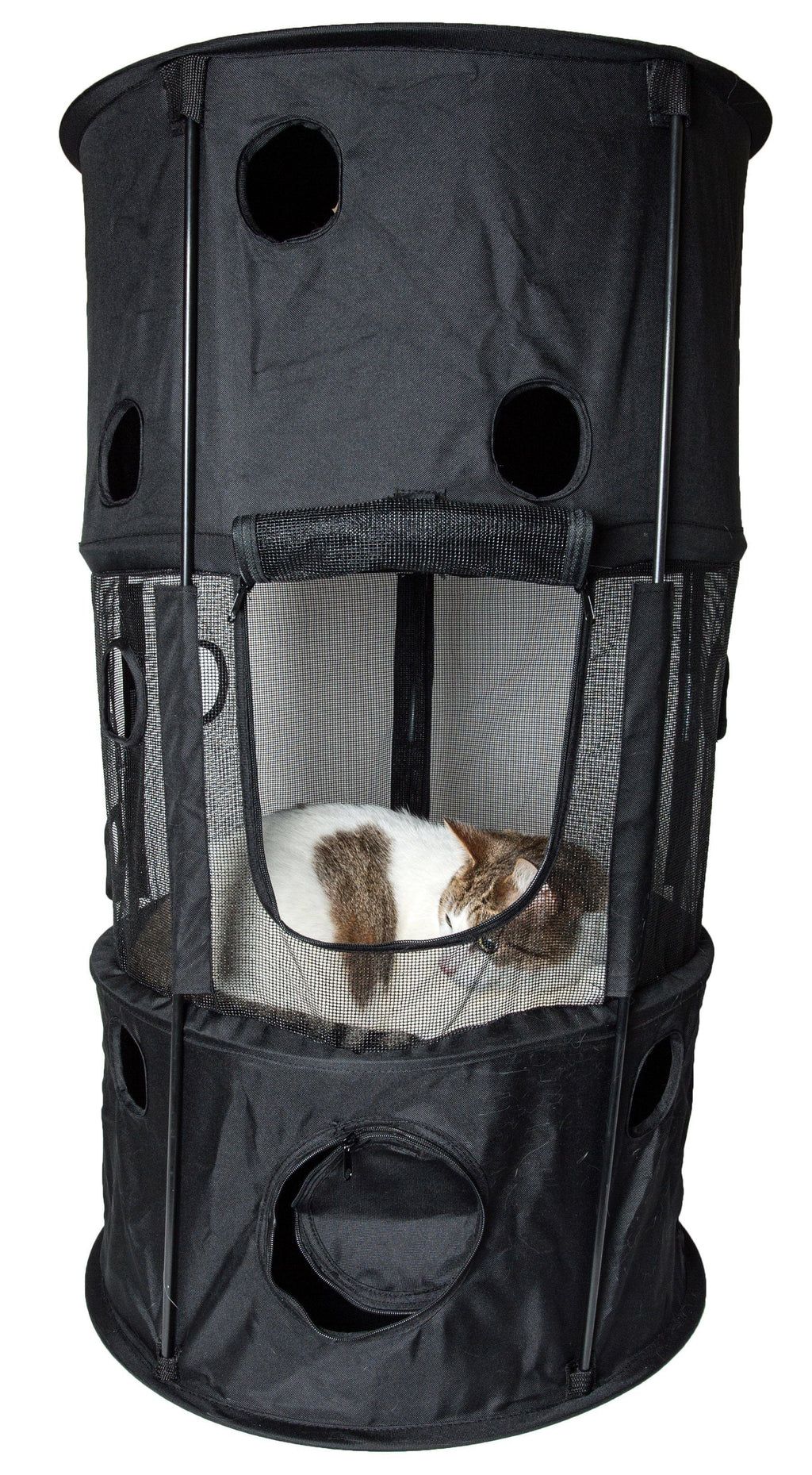 Pet Life ® 'Climber-Tree' Play-Active Travel Collapsible Lightweight Kitty Cat Tree House Lounger - P's One-Stop Shop 