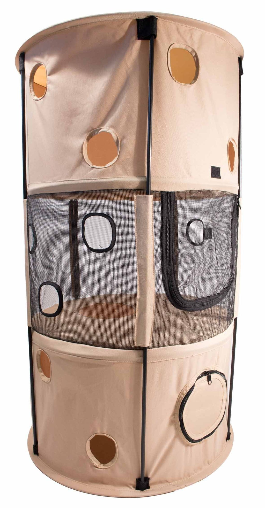Pet Life ® 'Climber-Tree' Play-Active Travel Collapsible Lightweight Kitty Cat Tree House Lounger - P's One-Stop Shop 