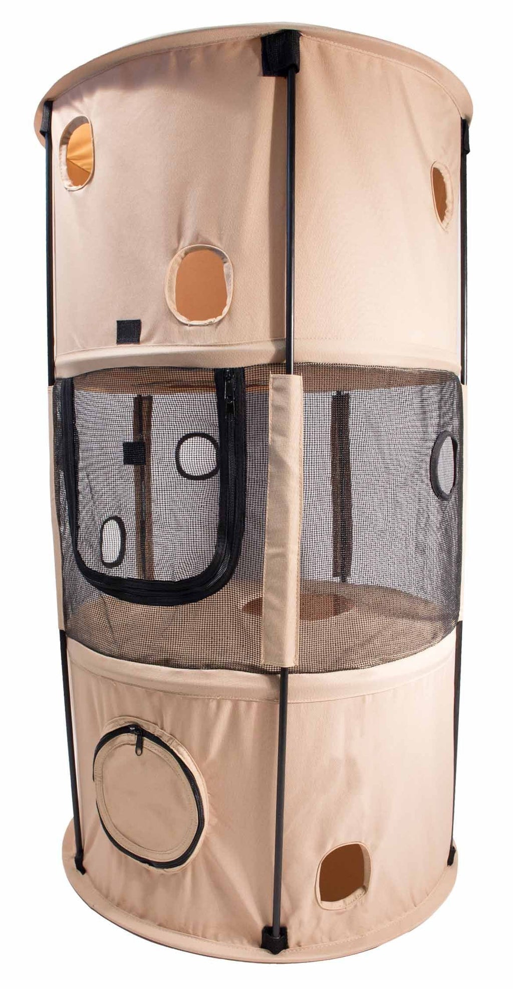 Pet Life ® 'Climber-Tree' Play-Active Travel Collapsible Lightweight Kitty Cat Tree House Lounger - P's One-Stop Shop 