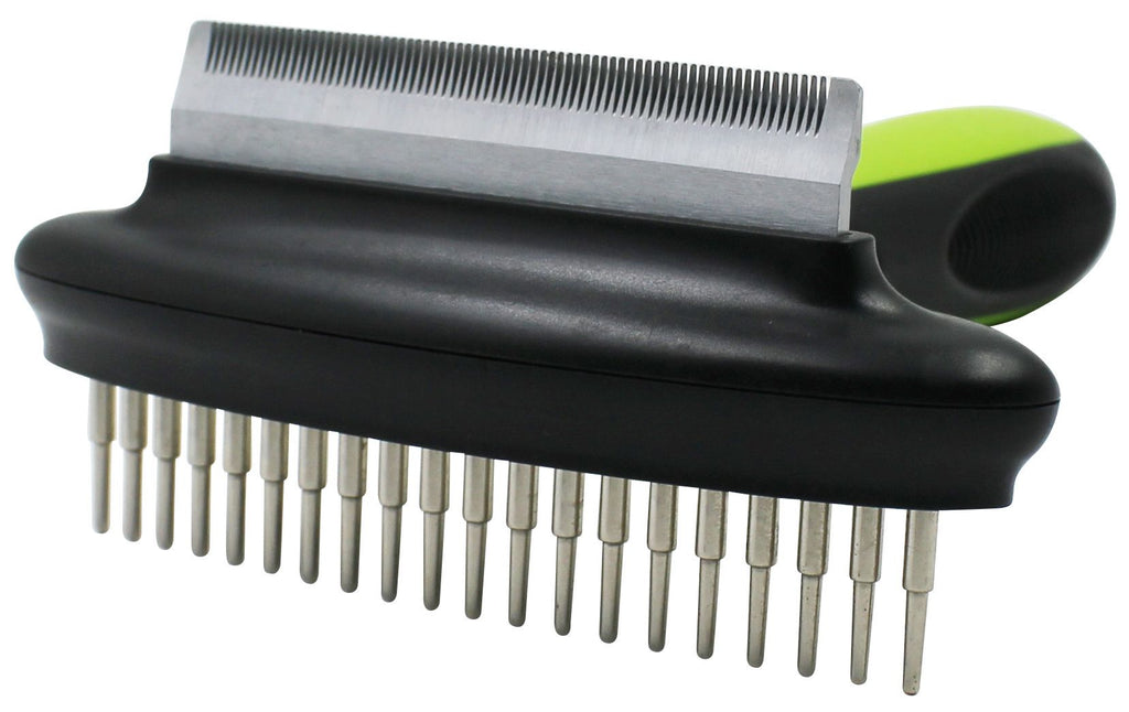 Pet Life ® Flex Series 2-in-1 Dual-Sided Grooming Undercoat Pet Rake and Deshedder - P's One-Stop Shop 