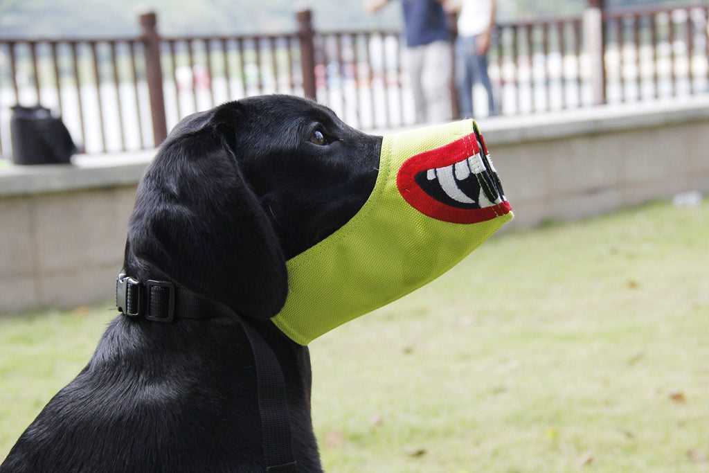 Pet Life ® 'Funimation' Animated Nylon Mesh Protective Travel Anti-Bark Dog Muzzle - P's One-Stop Shop 