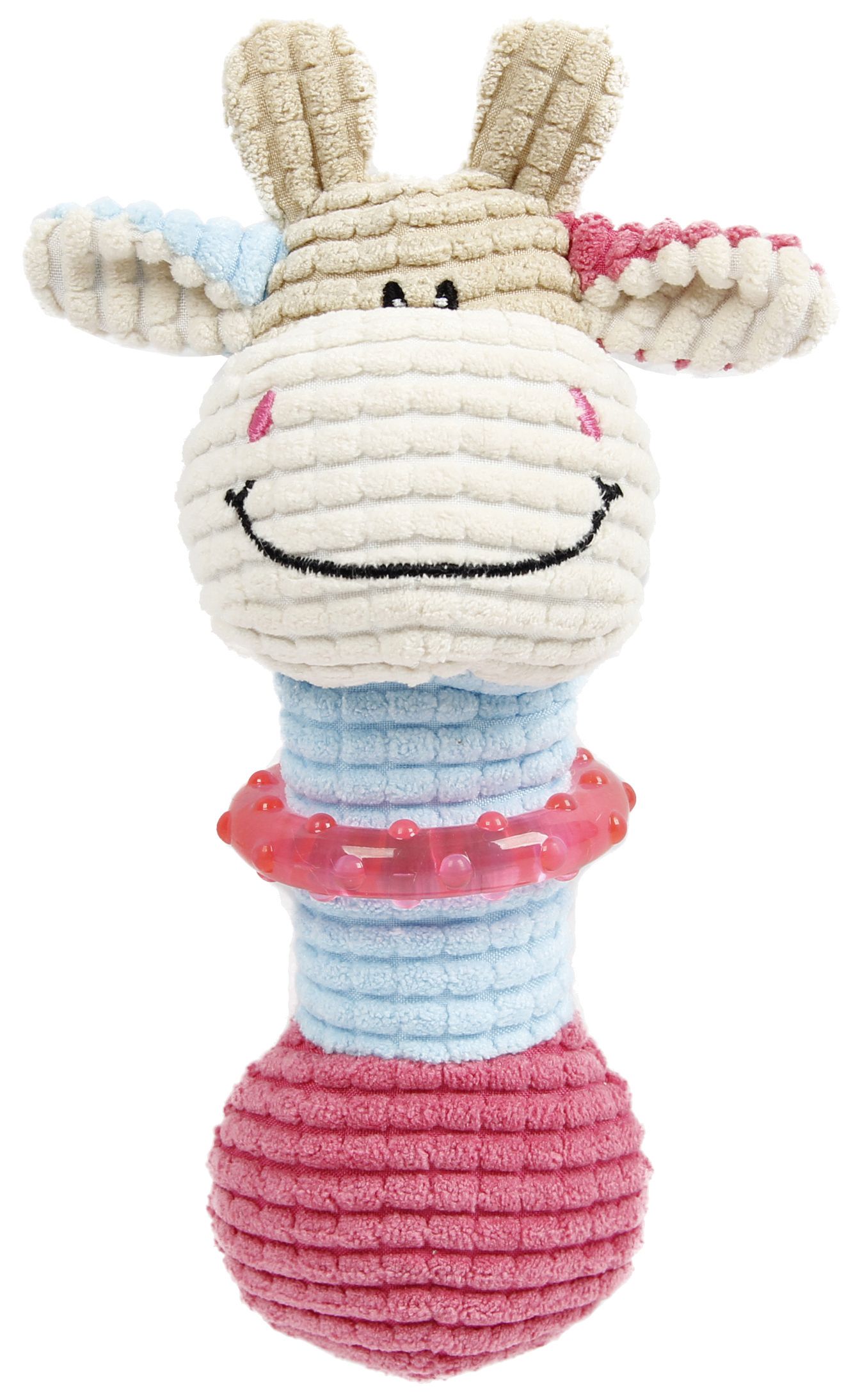 Pet Life ® 'Giraffe-Cow' Plush Squeaking and Rubber Teething Newborn Puppy Dog Toy - P's One-Stop Shop 