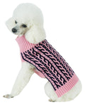 Pet Life ® 'Harmonious' Dual Color Weaved Heavy Cable Knitted Fashion Designer Dog Sweater - P's One-Stop Shop 