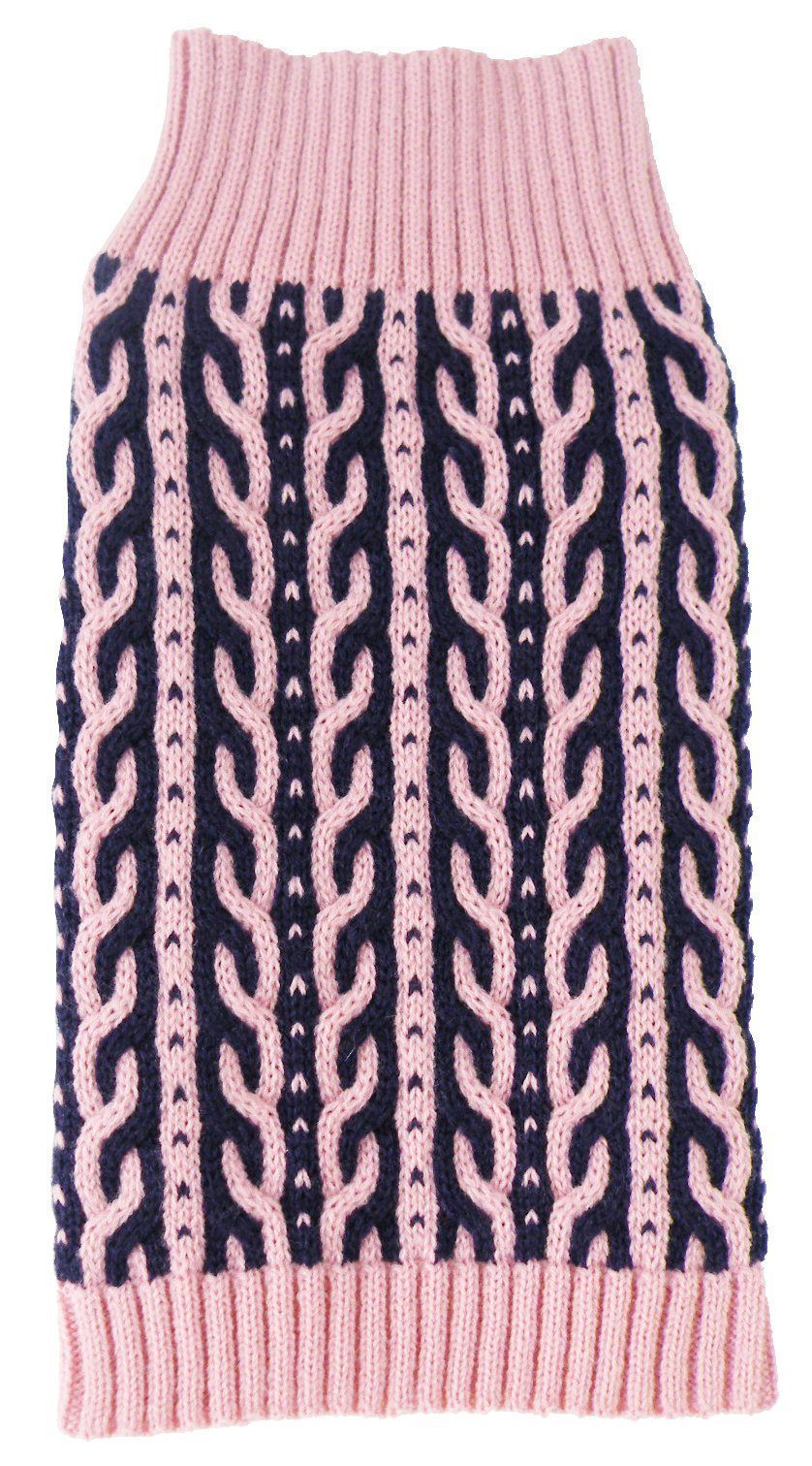 Pet Life ® 'Harmonious' Dual Color Weaved Heavy Cable Knitted Fashion Designer Dog Sweater - P's One-Stop Shop 
