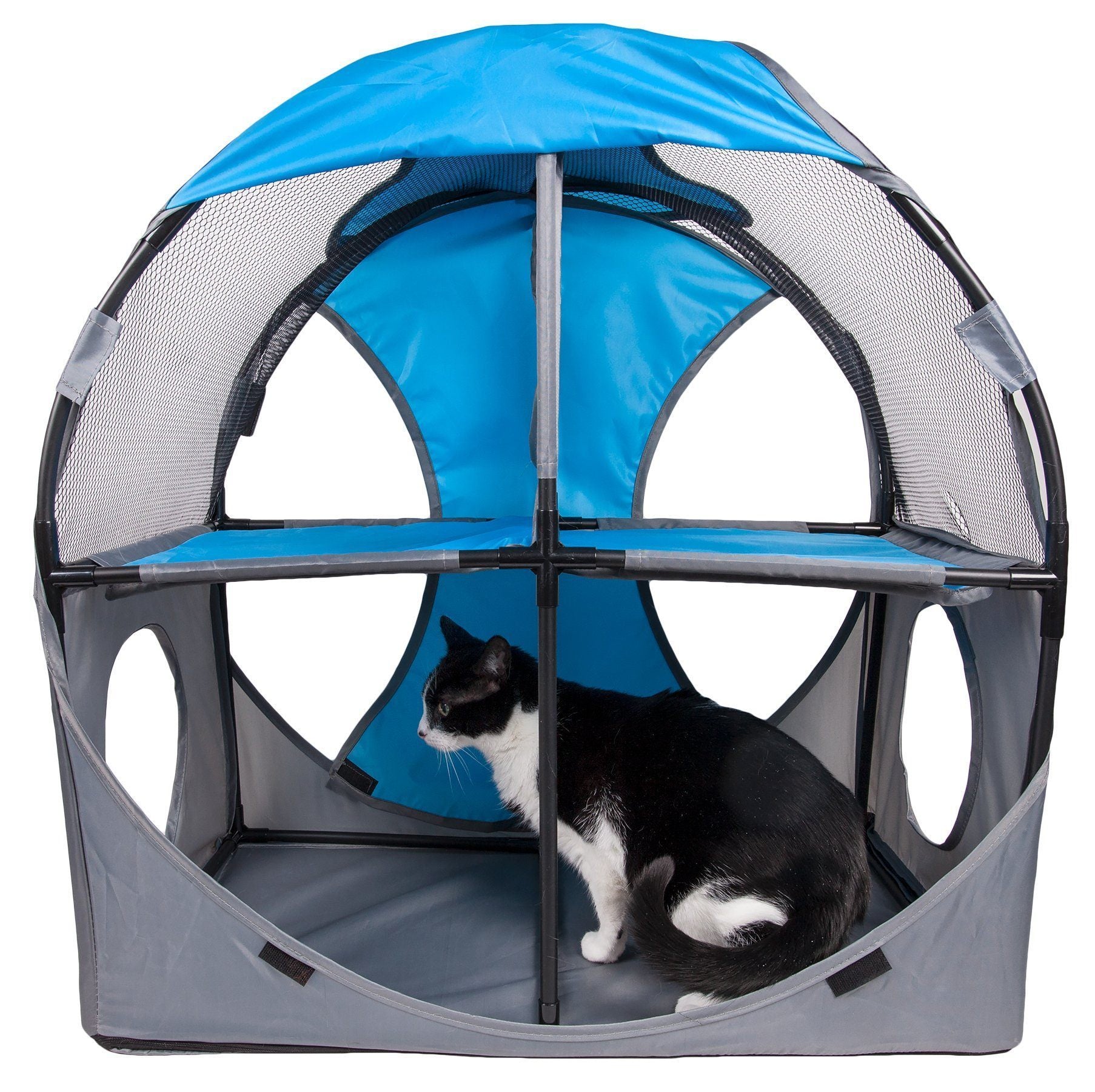 Pet Life ® 'Kitty-Play' Collapsible Travel Interactive Kitty Cat Tree Maze House Lounger Tunnel Lounge - P's One-Stop Shop 