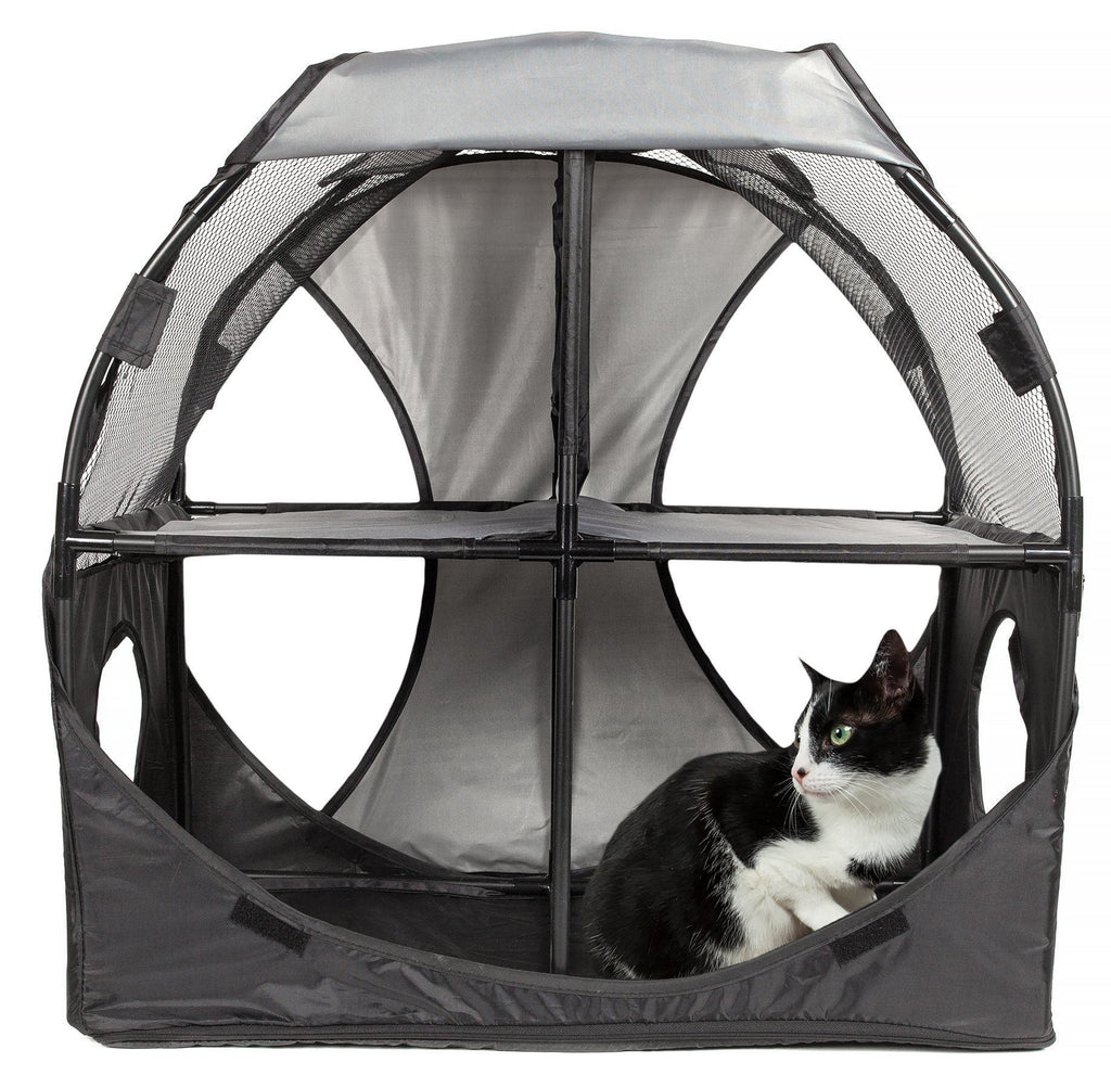Pet Life ® 'Kitty-Play' Collapsible Travel Interactive Kitty Cat Tree Maze House Lounger Tunnel Lounge - P's One-Stop Shop 