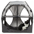 Pet Life ® 'Kitty-Play' Collapsible Travel Interactive Kitty Cat Tree Maze House Lounger Tunnel Lounge - P's One-Stop Shop 