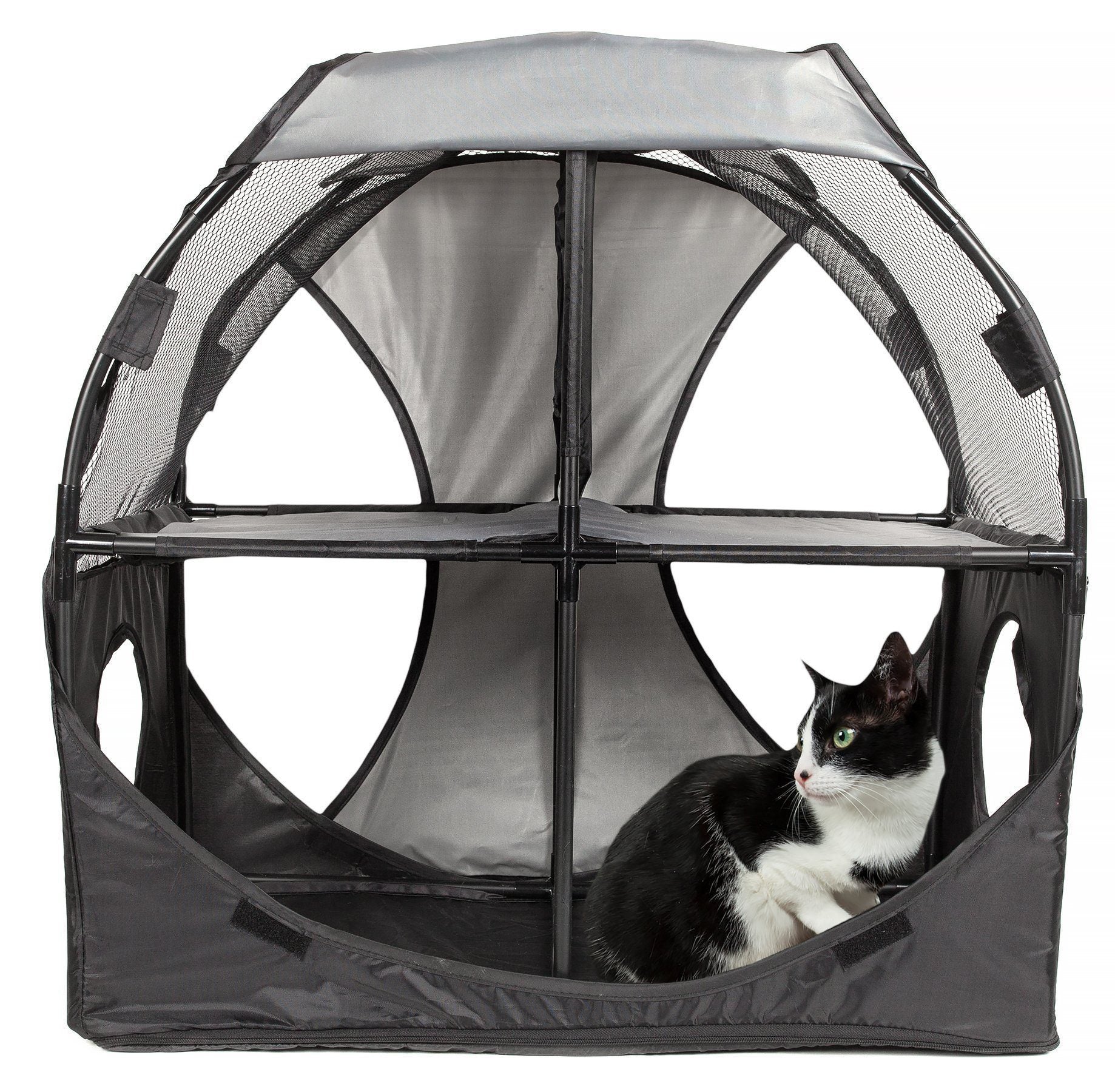 Pet Life ® 'Kitty-Play' Collapsible Travel Interactive Kitty Cat Tree Maze House Lounger Tunnel Lounge - P's One-Stop Shop 