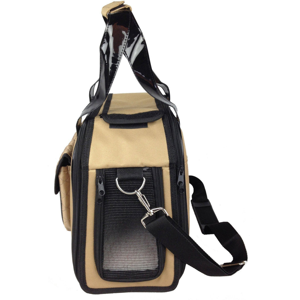 Pet Life ® Mystique Airline Approved Fashion Designer Travel Pet Dog Carrier w/ Pouch - P's One-Stop Shop 