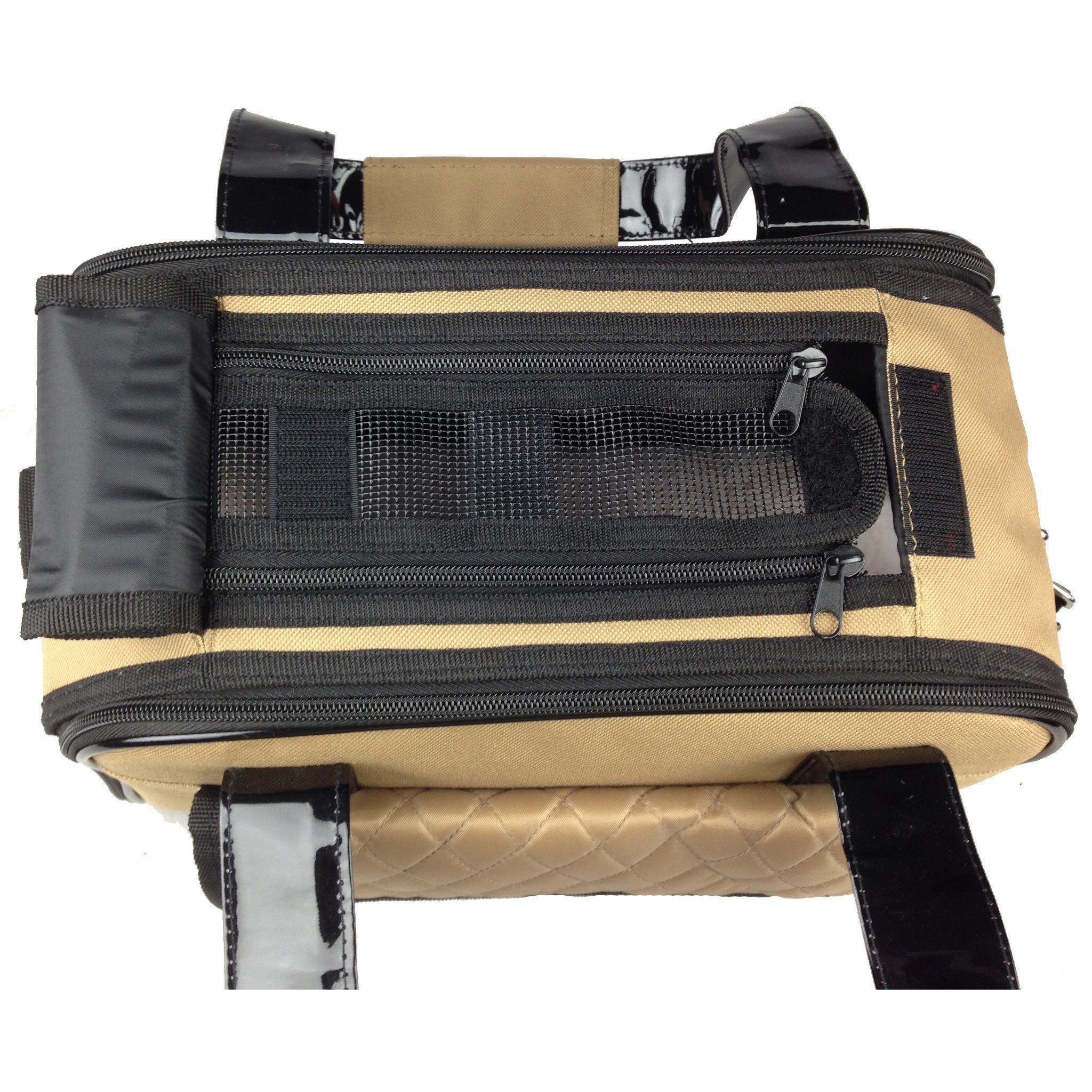 Pet Life ® Mystique Airline Approved Fashion Designer Travel Pet Dog Carrier w/ Pouch - P's One-Stop Shop 