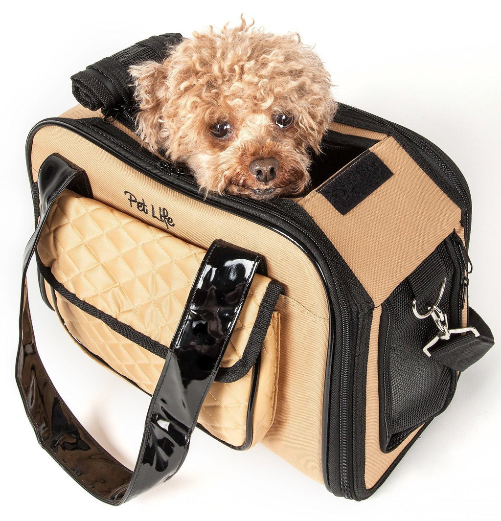 Pet Life ® Mystique Airline Approved Fashion Designer Travel Pet Dog Carrier w/ Pouch - P's One-Stop Shop 