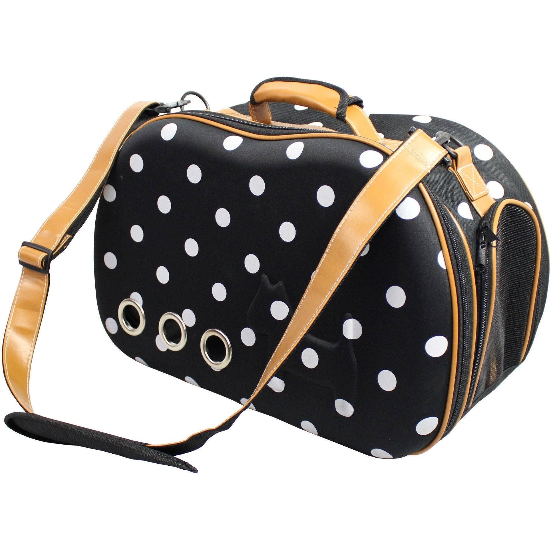Pet Life ® 'Venta-shell' Airline Approved Perforated Dotted Collapsible Military Grade Fashion Designer Pet Dog Carrier Crate - P's One-Stop Shop 