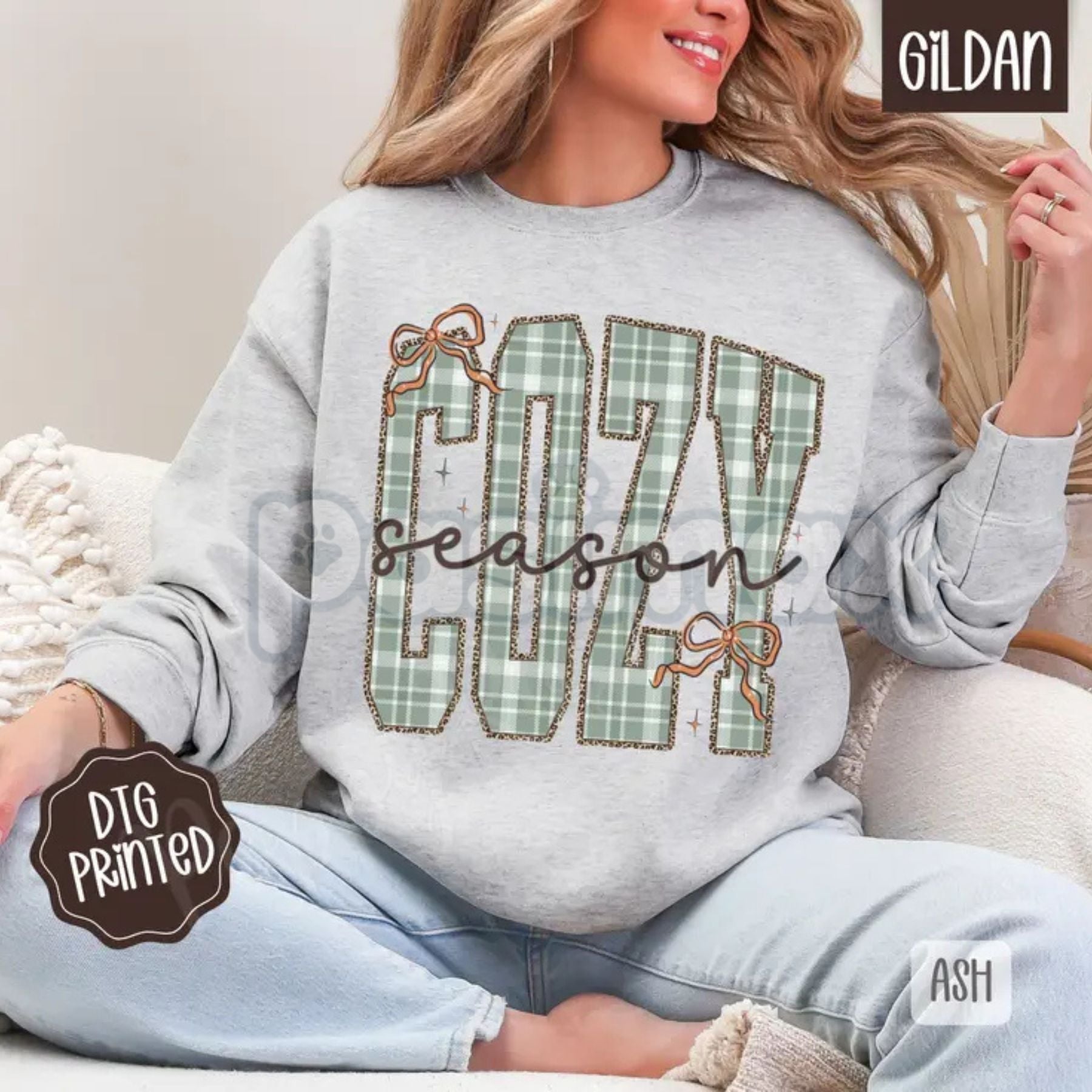 Plaid Cozy Sweatshirt | Trendy Women's Winter Sweater | Rustic Buffalo Plaid Crewneck | Warm Holiday Layering Jumper - P's One-Stop Shop 