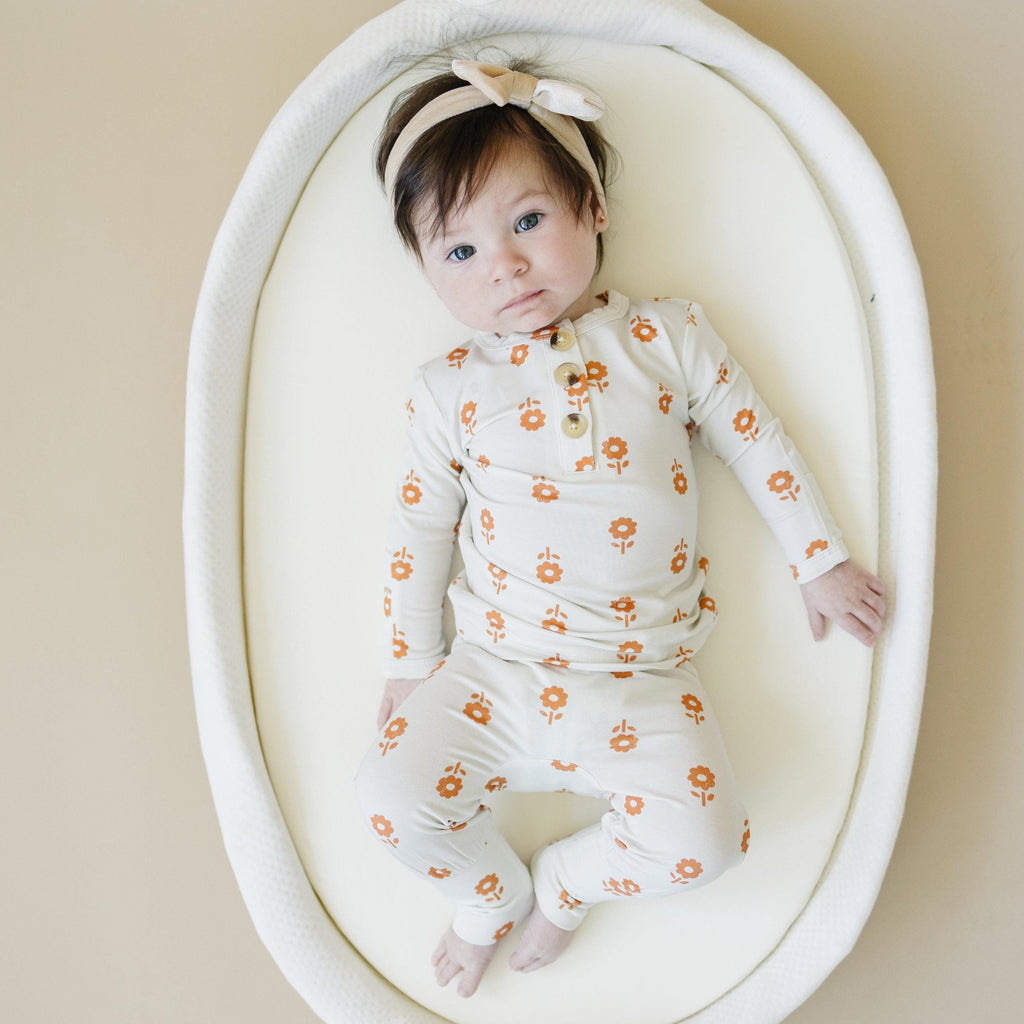 Pumpkin Posie Bamboo Pajamas: Fall Baby & Toddler PJs - P's One-Stop Shop 