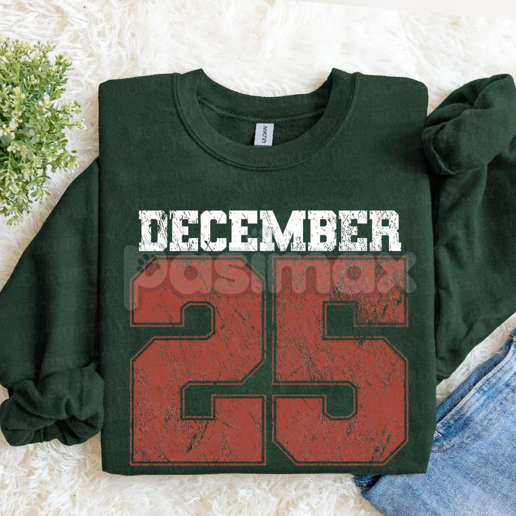 Retro December 25th Christmas Sweatshirt – Vintage Holiday Clothing Crewneck for Women - P's One-Stop Shop 