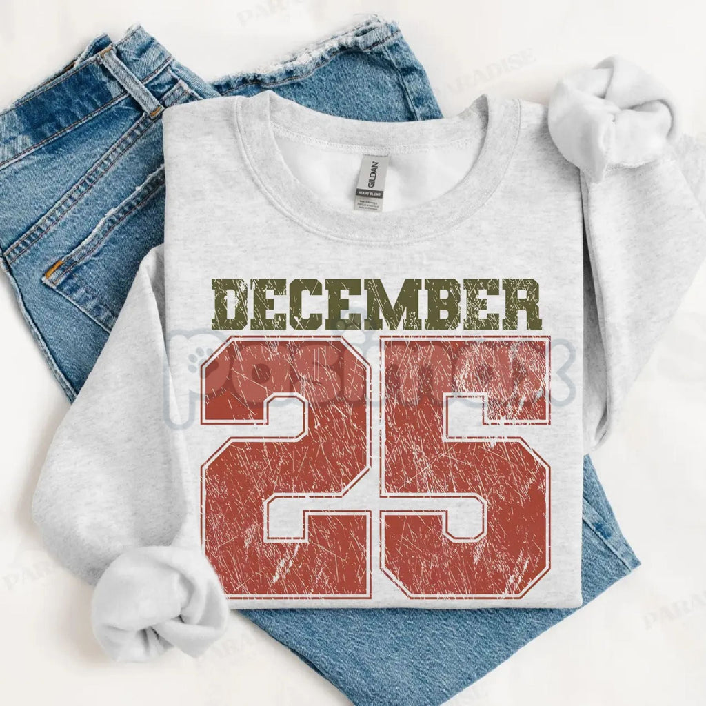Retro December 25th Christmas Sweatshirt – Vintage Holiday Clothing Crewneck for Women - P's One-Stop Shop 