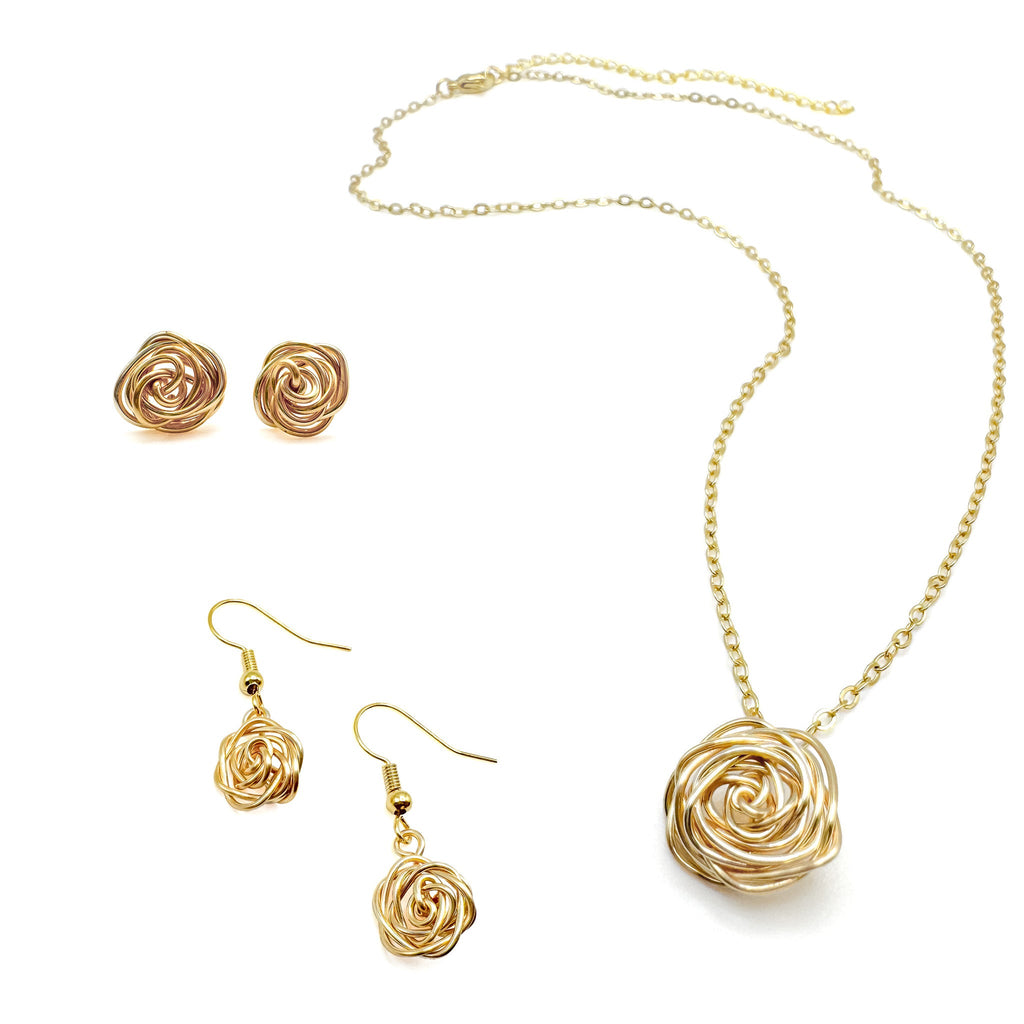 Rosette gold necklace - P's One-Stop Shop 