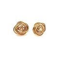 Rosette gold stud earrings - P's One-Stop Shop 