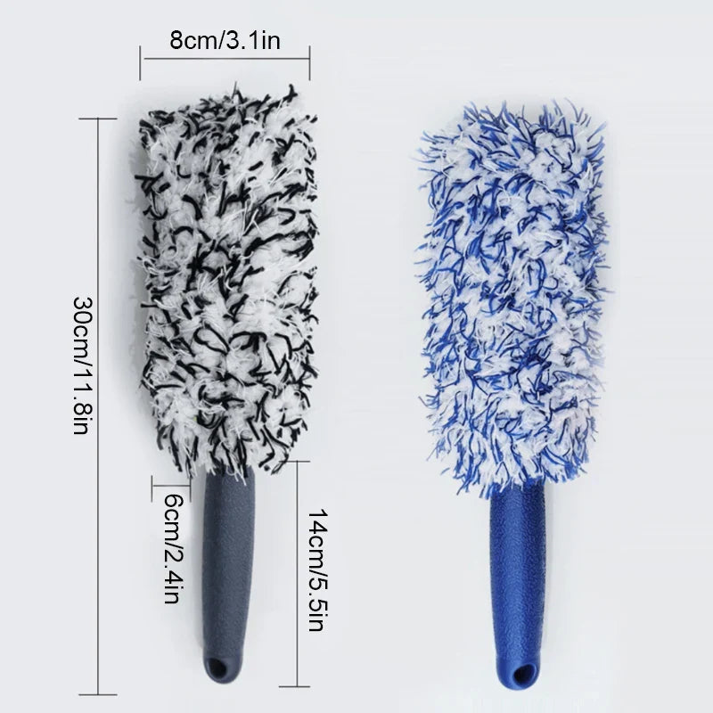 SEAMETAL Car Wheel Tire Rim Cleaning Brush Portable Plush Car Wheel Hub Brush Washing Tool Car Detailing Care Dust Removal Brush - P's One-Stop Shop 