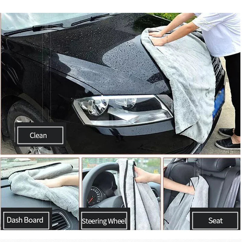 SEAMETAL Microfiber Car Towel Super Absorbency Car Cleaning Care Cloth Auto Towel One-Time Fast Drying for Car Wash Accessories - P's One-Stop Shop 