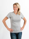 Spun Bamboo Women's Bamboo/Cotton Short Sleeve Crew Neck T-Shirt - Heather Grey - P's One-Stop Shop 