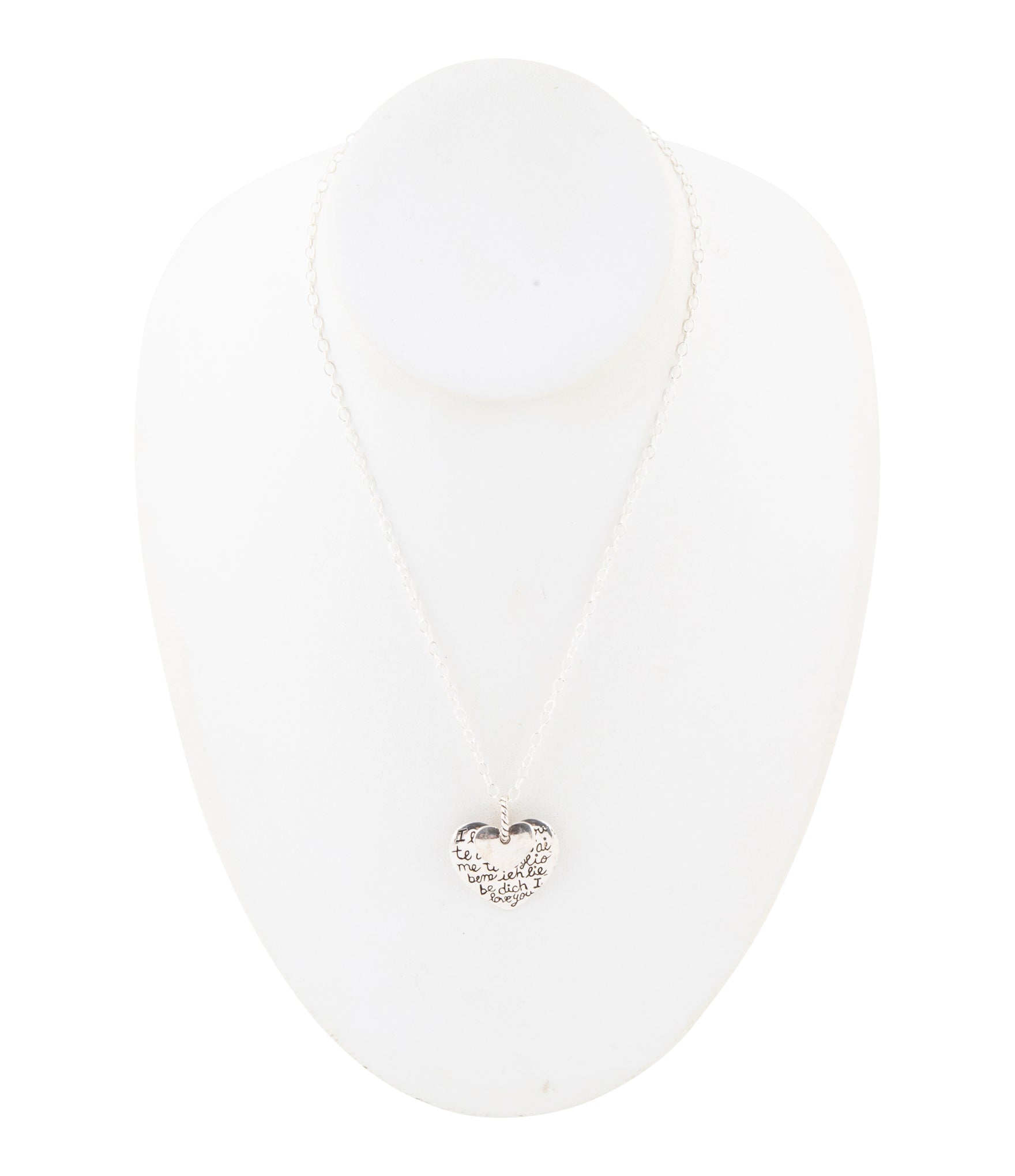 Sterling Silver Engraved Heart Pendant Neckalce - P's One-Stop Shop 
