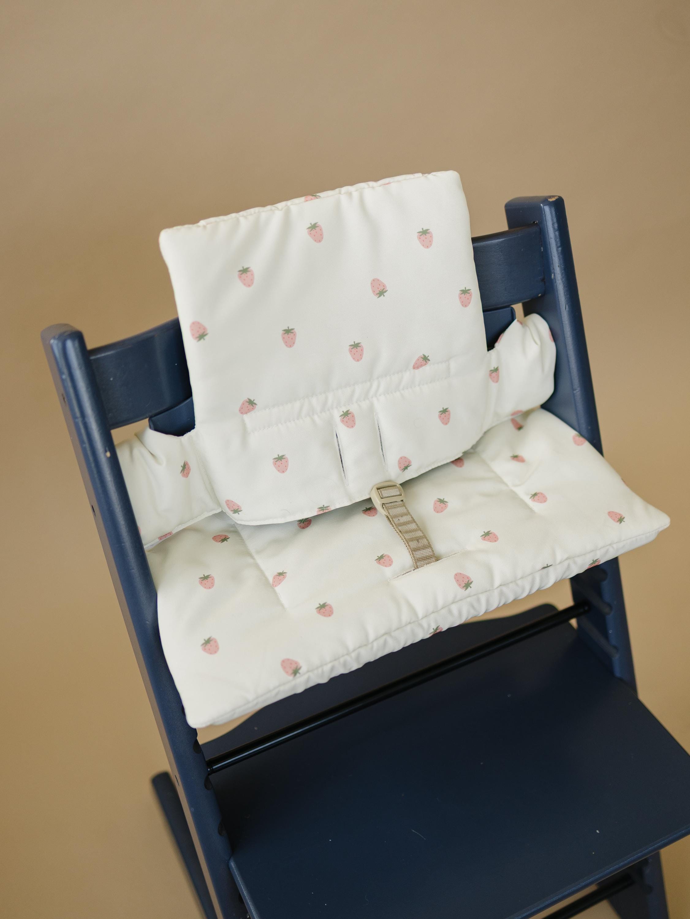 Strawberry Cushion for the Stokke Tripp Trapp Highchair - Wipeable Cover - Baby Highchair Accessories - Berry Print - P's One-Stop Shop 