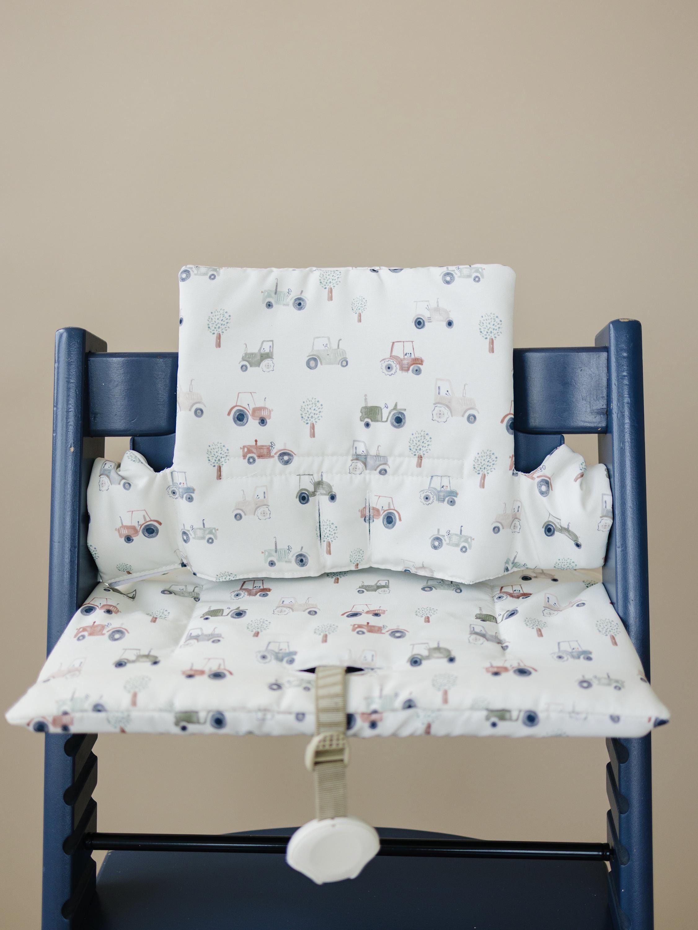 Tiny Tractors Cushion for the Stokke Tripp Trapp Highchair - Wipeable Cover - Baby Highchair Accessories - P's One-Stop Shop 