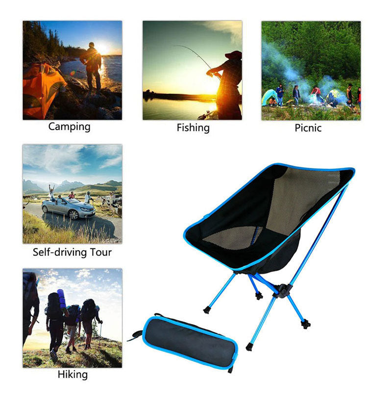 Travel Ultralight Folding Chair Superhard High Load Outdoor Camping Chair Portable Beach Hiking Picnic Seat Fishing Tools Chair - P's One-Stop Shop 