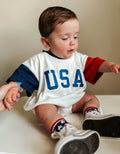 USA Colorblock T-Shirt Romper - P's One-Stop Shop 